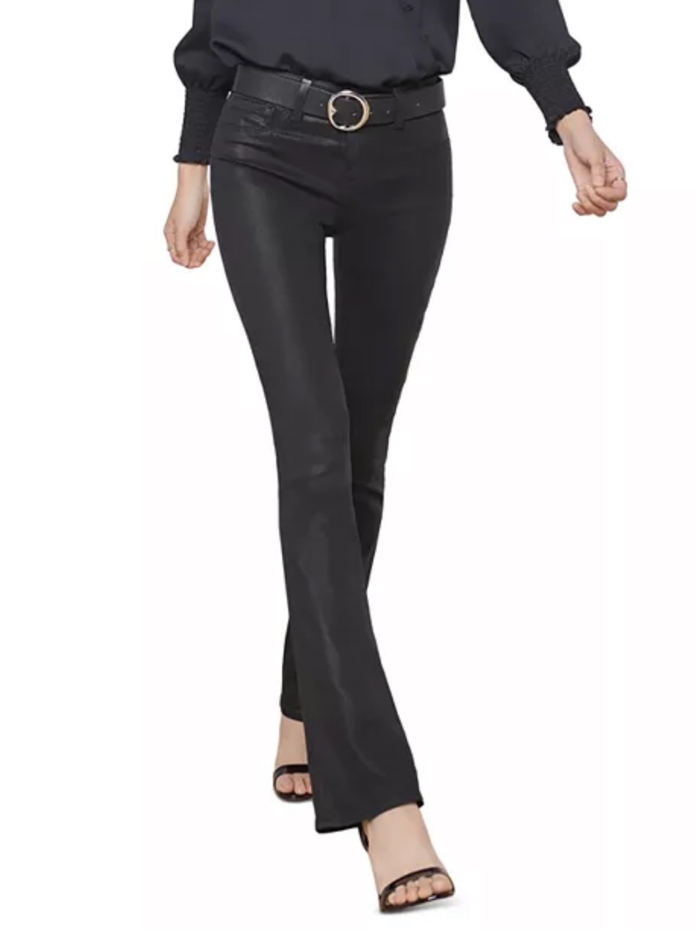 NWT L’AGENCE Selma High Rise Sleek Baby Bootcut Jeans in Noir Coated 🖤